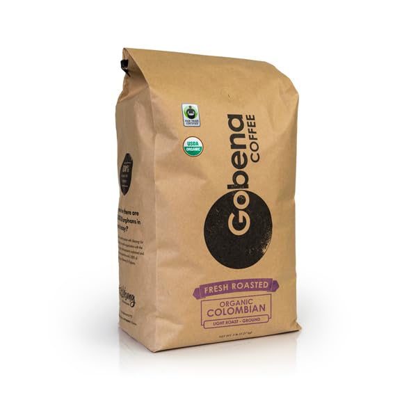 Fair Trade Organic Colombian Light Roast Ground Coffee 5lb - 80oz Pack of 1