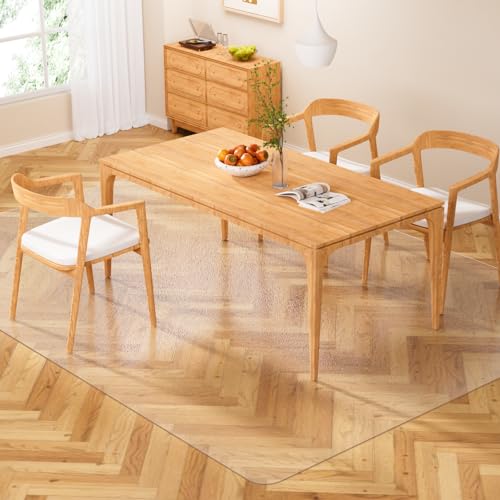 Clear 5x8 Foot Waterproof Non Slip Floor Mat for Dining & Kitchen