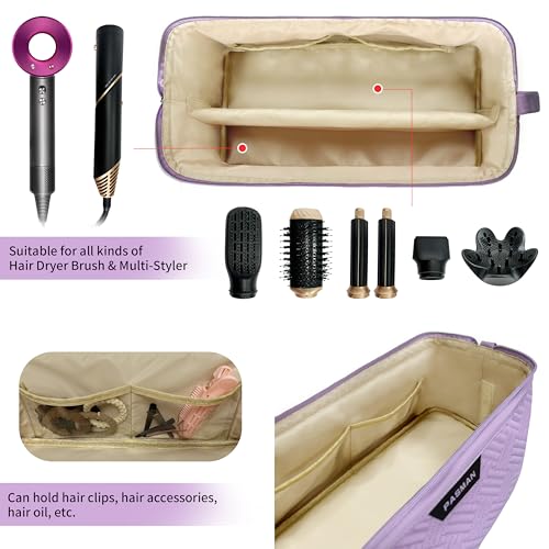 Shark Flex Style Case,Hair Tools Travel Organizer, Holds FlexFusion Attachments, Blow Dryer, Curling Iron, Styling Tools (Purple)