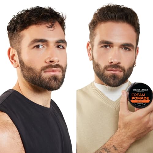Cream Pomade 4oz Pack of 2 - Medium Hold, Low Shine, Water-Based Hair Styling Putty