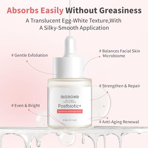 Lactic Acid Gentle Exfoliating Serum, For Brightening, Repair, Hydrating & Even Tone, With Postbiotic Lactobacillus, Centella & Red Algae, Pore Minimizer Skincare for Sensitive Skin, 1 Fl Oz