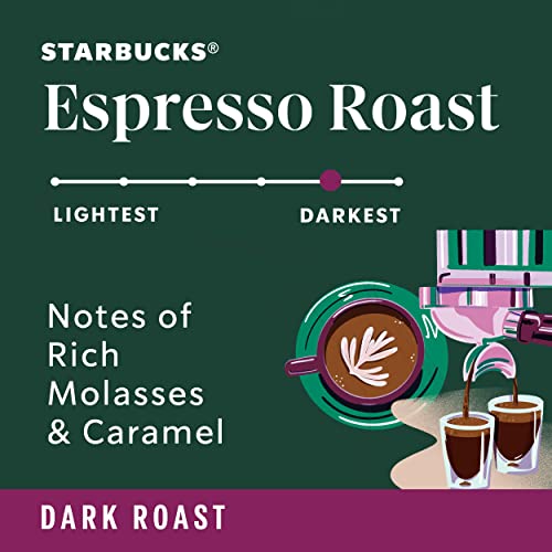 Starbucks Espresso Roast Whole Bean Coffee - Pack of 6 x 12 oz - Bold & Rich