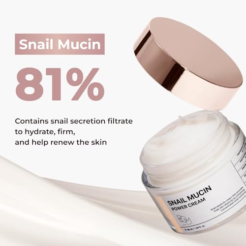 BOM Snail Mucin Power Cream 1.69 oz - Niacinamide, Adenosine Facial Moisturizer for All Skin Types