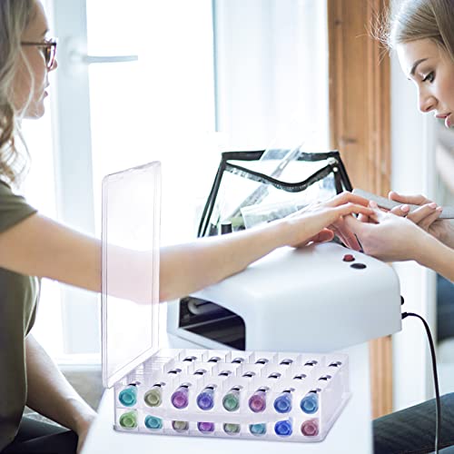 Clear Nail Polish Organizer Box 48 Bottles with Adjustable Dividers - Double Sided Storage Case