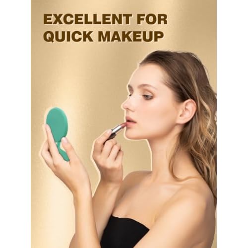 Qislee Compact Mirror Bulk, Pocket Small Mini Folding Mirrors for Purse, 96 Packs (6 Colors)