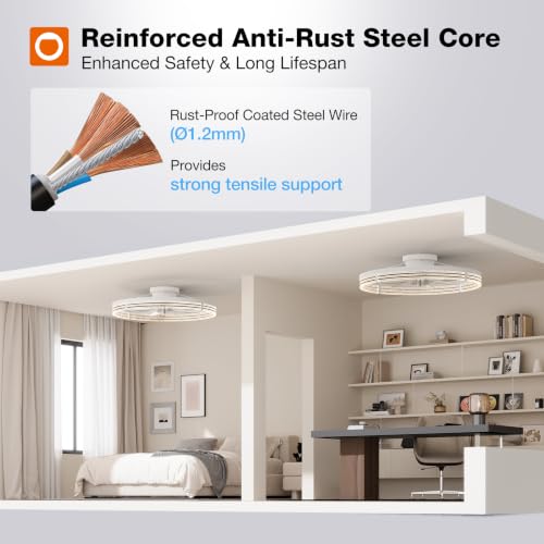 White 24-Inch Ceiling Fan with Lights & Remote - Low Profile Fandelier