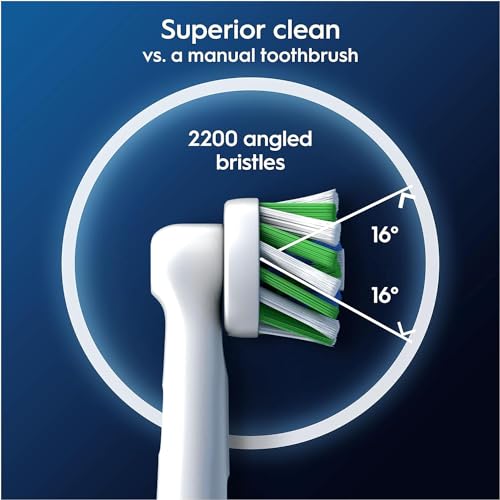 White 8 Pack Electric Toothbrush Replacement Heads for Oral-B Cross Action - X-Shape Bristles