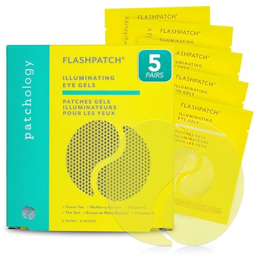 PATCHOLOGY Eye Mask, Brightening Under Eye Patches for Puffy Eyes and Dark Circles, Vitamin C Serum, Dark Circles Under Eye Treatment, Hydrating Eye Patches for women and men (5 Pairs)