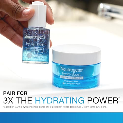 Neutrogena Hydro Boost Hyaluronic Acid Serum 1 Fl Oz Pack of 2 - Lightweight Hydrating Face & Neck Serum for Dry Skin