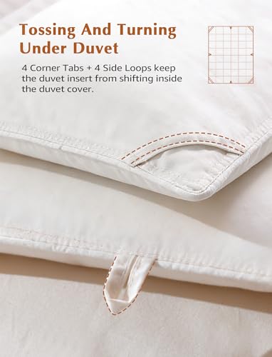 Queen Size Organic Goose Feather Down Comforter - White, Hypoallergenic