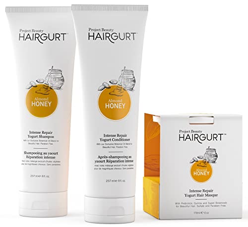 Yogurt Hair Care Set - Intensive Repair Almond Honey Conditioner, Shampoo & Mask for Dry Damaged Hair - Variation of THIS listing
