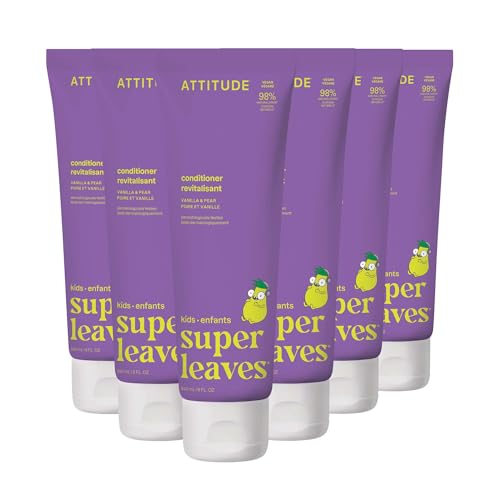 BIO SPECTRA ATTITUDE Kids Plant-Based Conditioner Vanilla & Pear 8 Fl Oz Pack of 6