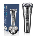 Electric Shaver Razor for Men Face Clean Shave - Rechargeable USB-C, Cordless, Dry/Wet Rotary Shaver with LED Display and Replacement Blade