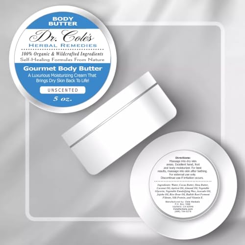 Organic Unscented Body Butter for Dry Skin - Hand, Foot & Full Body Moisturizer