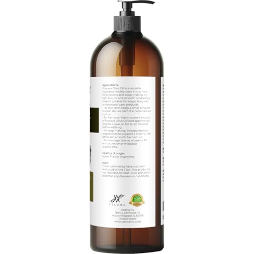 Velona Olive Pomace Oil 32 Fl Oz with Pump - Refined, Non-GMO Cooking Oil