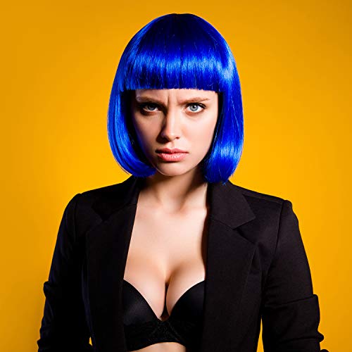 Multicolor Short Bob Wigs with Heart-Shaped Sunglasses 14-Piece Party Set