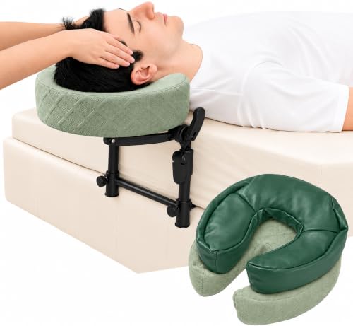Massage Headrest for Bed with Face Down Pillow - Adjustable, Green Variation
