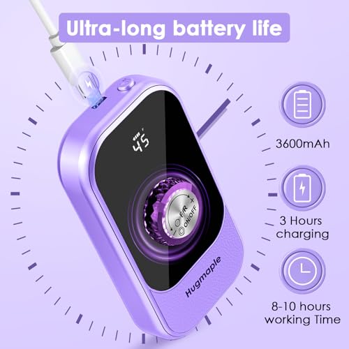 Professional Electric Nail Drill File, HUGMAPLE 45000RPM Portable E-File Machine with Bits & Base, Cordless Rechargeable Nail Drill Kit for Shaping, Removing & Polishing Gel Nails Salon Home (Purple)