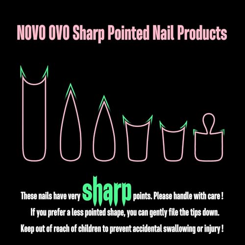 Medium/Long White French Tip Sharp Stiletto Nail Tips Berry Pink 160 Pcs