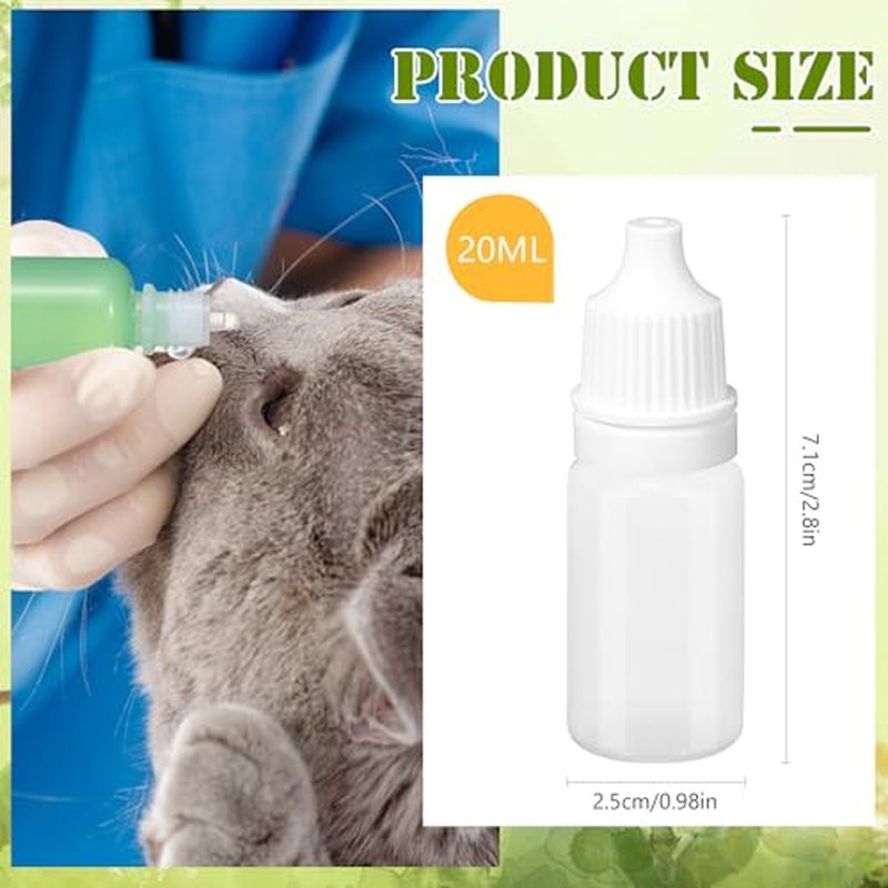 50 Pcs Plastic Dropper Bottles Squeezable Eye Liquid Dropper with Caps and Plug for Oil Eye Liquid Storage (20 ml)
