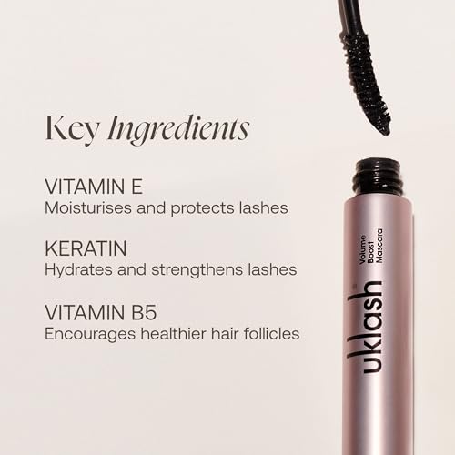 UKLASH Volume Boost Mascara - Black, Lengthening & Curling, Water-Resistant