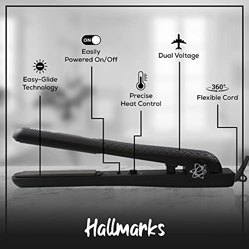 Ceramic Flat Iron for Hair - 1.25 Inch Dual Voltage Straightener
