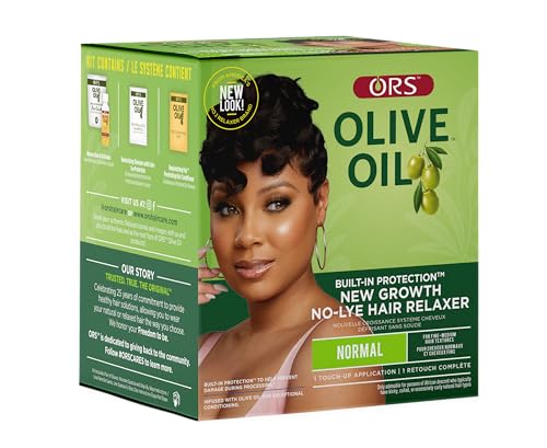 ORS Olive Oil No-Lye Hair Relaxer Normal Strength Pack of 4 - Built-In Protection