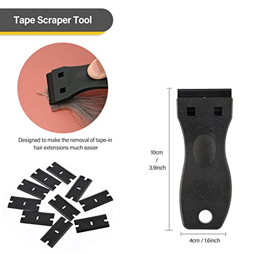 Gomake Black Tape-In Hair Extension Tools Kit with Stainless Steel Pliers & Remover