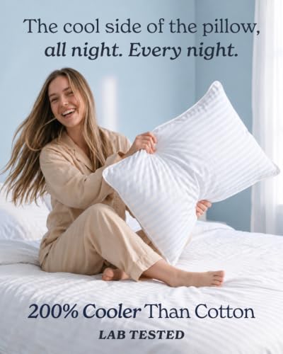 Adjustable Cooling Pillow Queen Size - Down Alternative with Custom Fill & Cool-Touch Cover