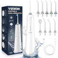 VIMMK White Water Flosser - Cordless Oral Irrigator with 9 Tips, 5 Modes, 300ML Waterproof Battery Operated for Travel & Home