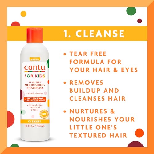 Kids Hair Care Set with Tear-Free Shampoo & Conditioner - Shea Butter, Detangler & Leave-In