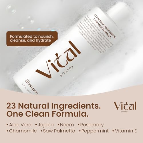 Vital Strands Hair Growth Shampoo for Thinning Hair – Rosemary, Nettle & Saw Palmetto (8 fl oz) – Sulfate Free