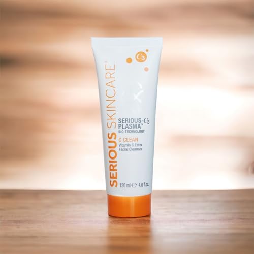Serious Skincare Vitamin C Clean Facial Cleanser 4 Oz - Hydrating Gentle Face Wash for Mature & Dry Skin