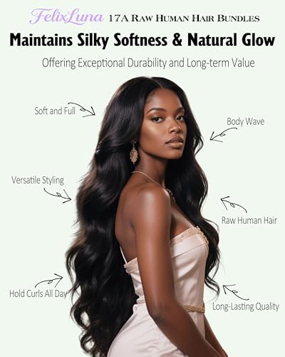 24 Inch Body Wave Human Hair Bundles - 17A Premium Indian Remy Natural Hair