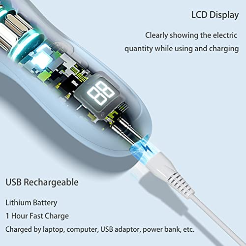 Baby Hair Clippers, Professional Quiet Hair Trimmer for Kids and Toddler, Waterproof & Rechargeable Cordless Hair Cutting Machine for Children, with LCD Display