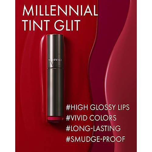 VIDIVICI Millennial Tint Glit - Transfer Proof Moisture Korean Lip Tint with Long-Lasting Color, Lightweight Water Jelly Texture, Hydrating & Smudge-Free Lip Stain, 0.13oz (04 FALLING BROWN)