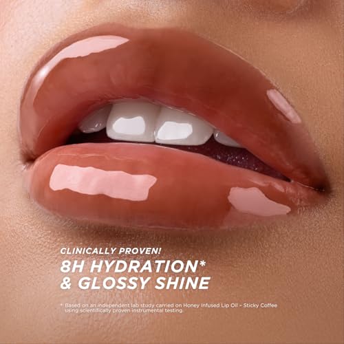 Honey Infused Lip Oil Fall Edition, Sticky Toffee, 0.27 Fl Oz