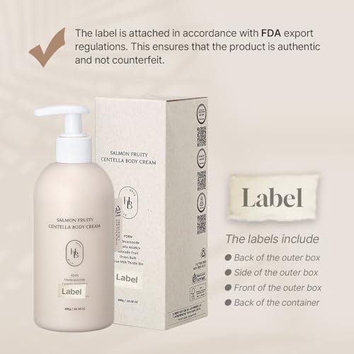 Salmon & Centella Body Cream for Sensitive Skin - Hypoallergenic Moisturizer