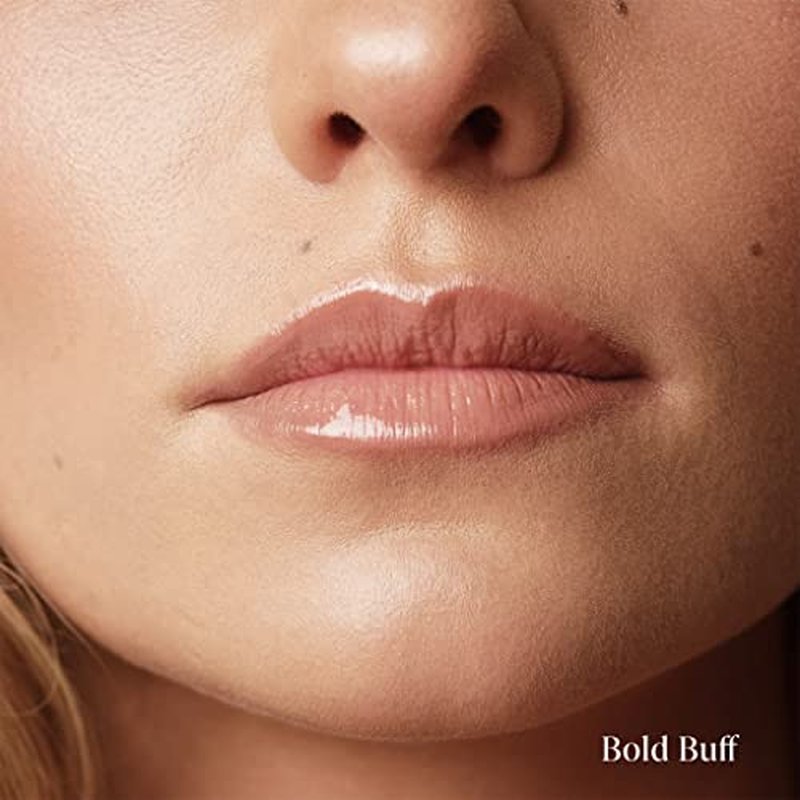 Mally Beauty Positively Plump Lip Gloss | High-Shine Hydrating Lightweight & Comfortable Wear, Bold Buff