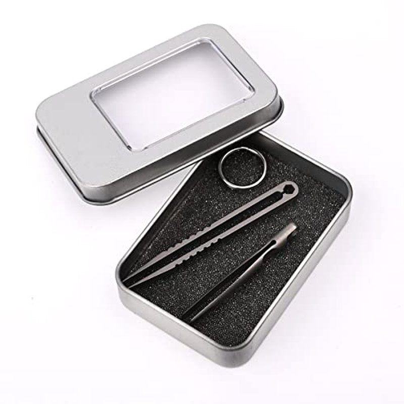 2 PCS Mini Titanium Tweezers Tool .Ultralight and Portable EDC Tweezers,Easy to Hold,And Use for Precision Splinter Removal or Holding Small Parts.