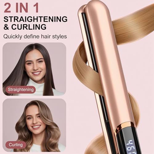 Professional Flat Iron Hair Straightener with Floating Plates & Adjustable Temp