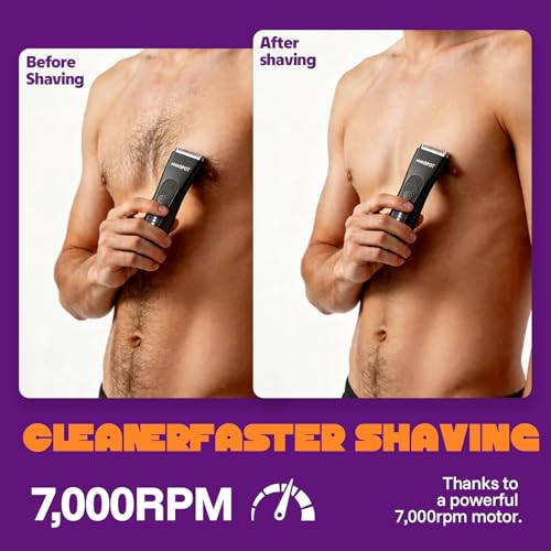 MANSPOT Black Electric Groin & Body Hair Trimmer for Men - Sensitive Skin