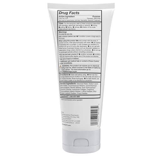 MG217 Psoriasis Shampoo with Coal Tar - 8 Fl Oz Pack of 6 - Therapeutic Scalp Treatment for Itching & Flaking