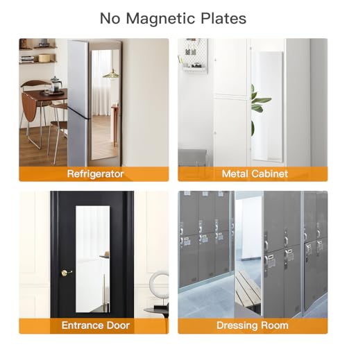 Brisafe Magnetic No-Drill NanoMirror 12 x 47 in Silver - 1pc, Portable & Shatterproof