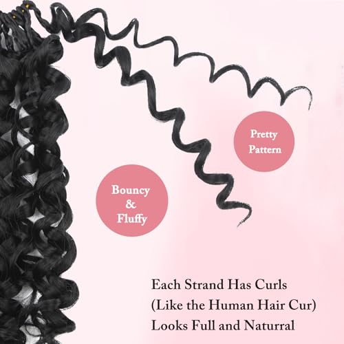 Pre Loop Crochet Hair 10 Inch - 8 Pack Ocean Wavy Synthetic Extensions for Black Women - Boho Beach Curl