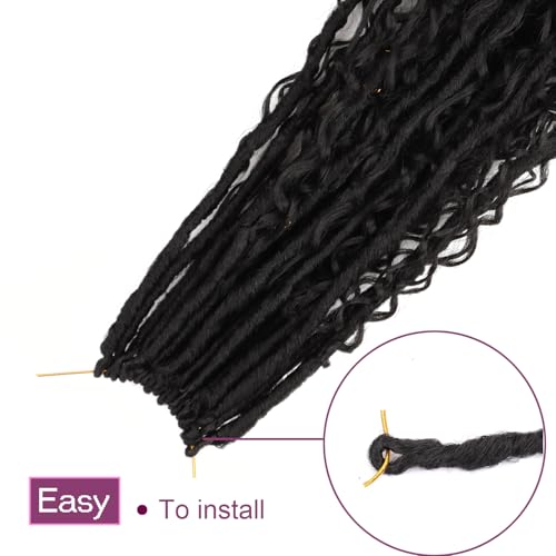 18-Inch Goddess Locs Crochet Hair Pack of 8 for Black Women - Boho Faux Locs