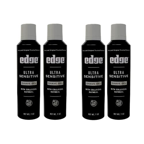 Edge Shave Gel Ultra Sensitive, Fragrance Free 7 oz ( Pack of 4)