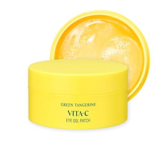 Goodal Green Tangerine Vitamin C Eye Patches 60 Sheets - Hydrating Under Eye Masks, Tired Puffiness Relief, Korean Skincare, Version 1