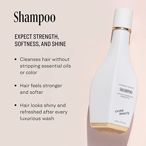 Cuvee Champagne-Infused Hair Shampoo 10 Fl Oz - Strength & Shine, Color Safe - Includes Vitamin B & Ceramides - Pack of 1
