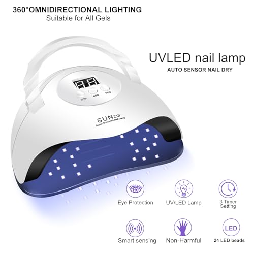 Zunate LED Light, 3W Gel Polish Drying Lamp, Flash Cure Light with Gooseneck, Gel Polish Dryer Lamp, Curing Lamp for Fluorescent Paint, Gel Nail